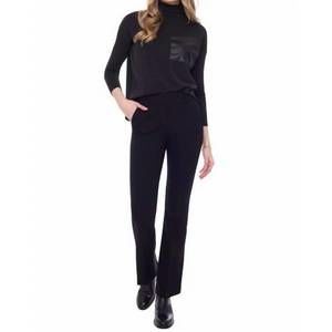 NEW I LOVE TYLER MADISON axel solid boot leg full-length ponte pant in black